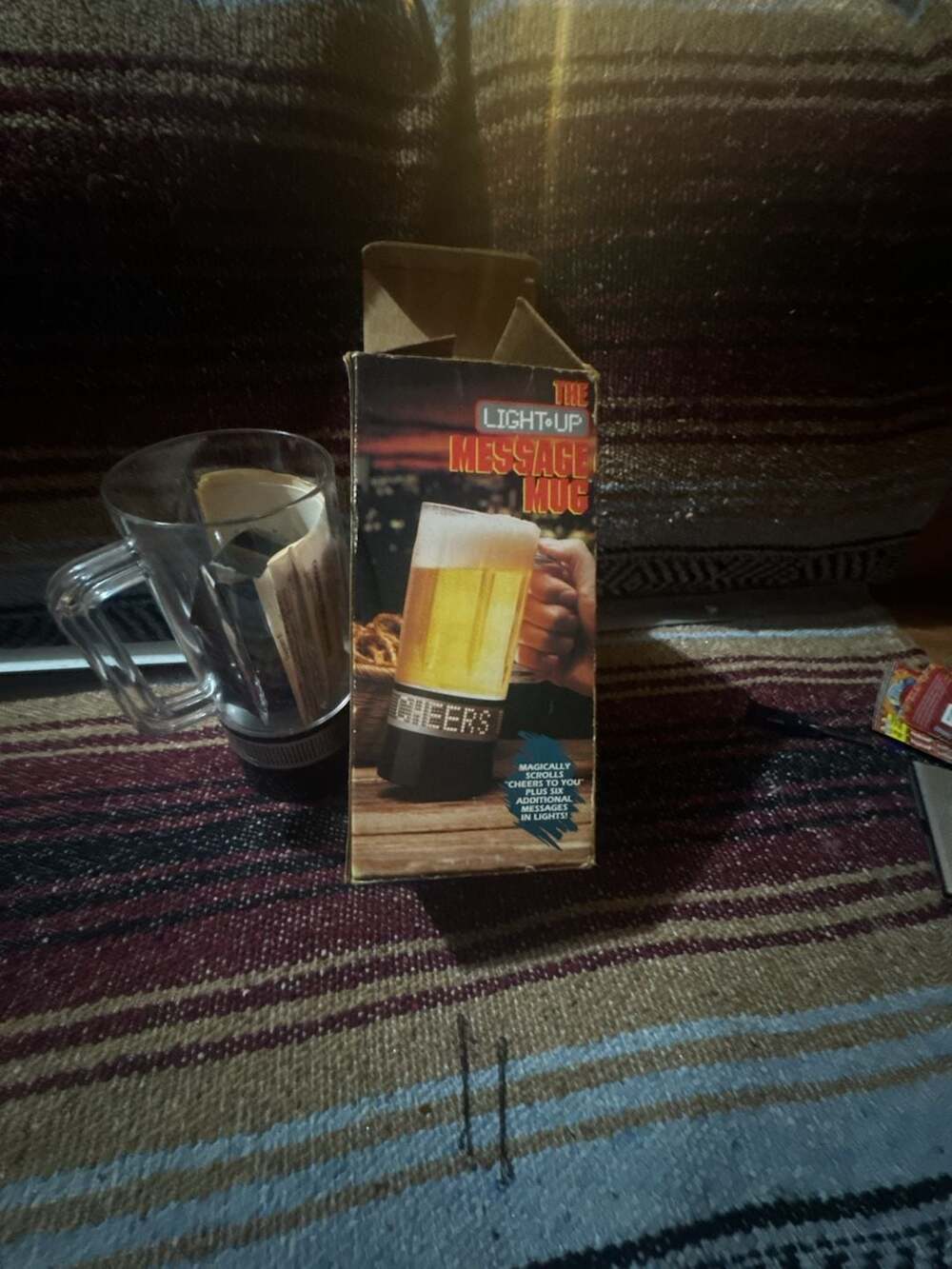 The Light-Up Message Mug Scrolling LED Beer Mug with Original Box